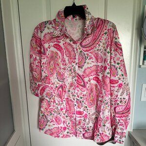 Blouse, pink paisley design